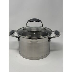 David Burke Restauranteur 3 Qt Stainless Steel Strainer Stock Pot with Glass Lid